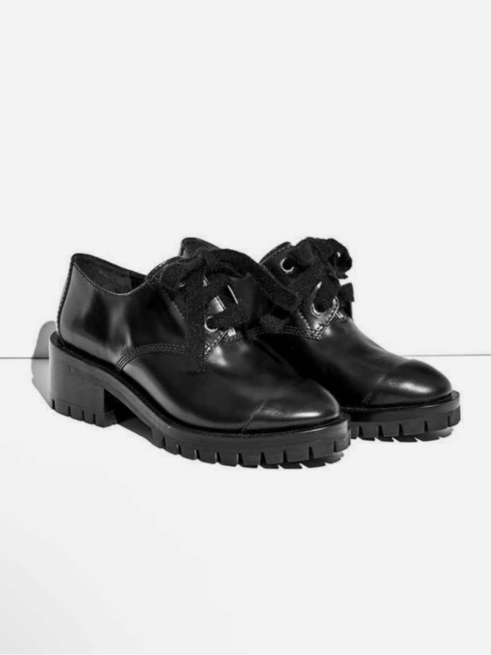 NEW Phillip Lim Hayett Lug Sole Leather Oxford Brogues kntted lace